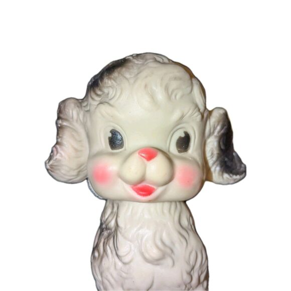 Vintage Squeaky Dog Toy Puppy Sun Rubber Company 1950’s Black White Swivel Gift - Picture 6 of 6